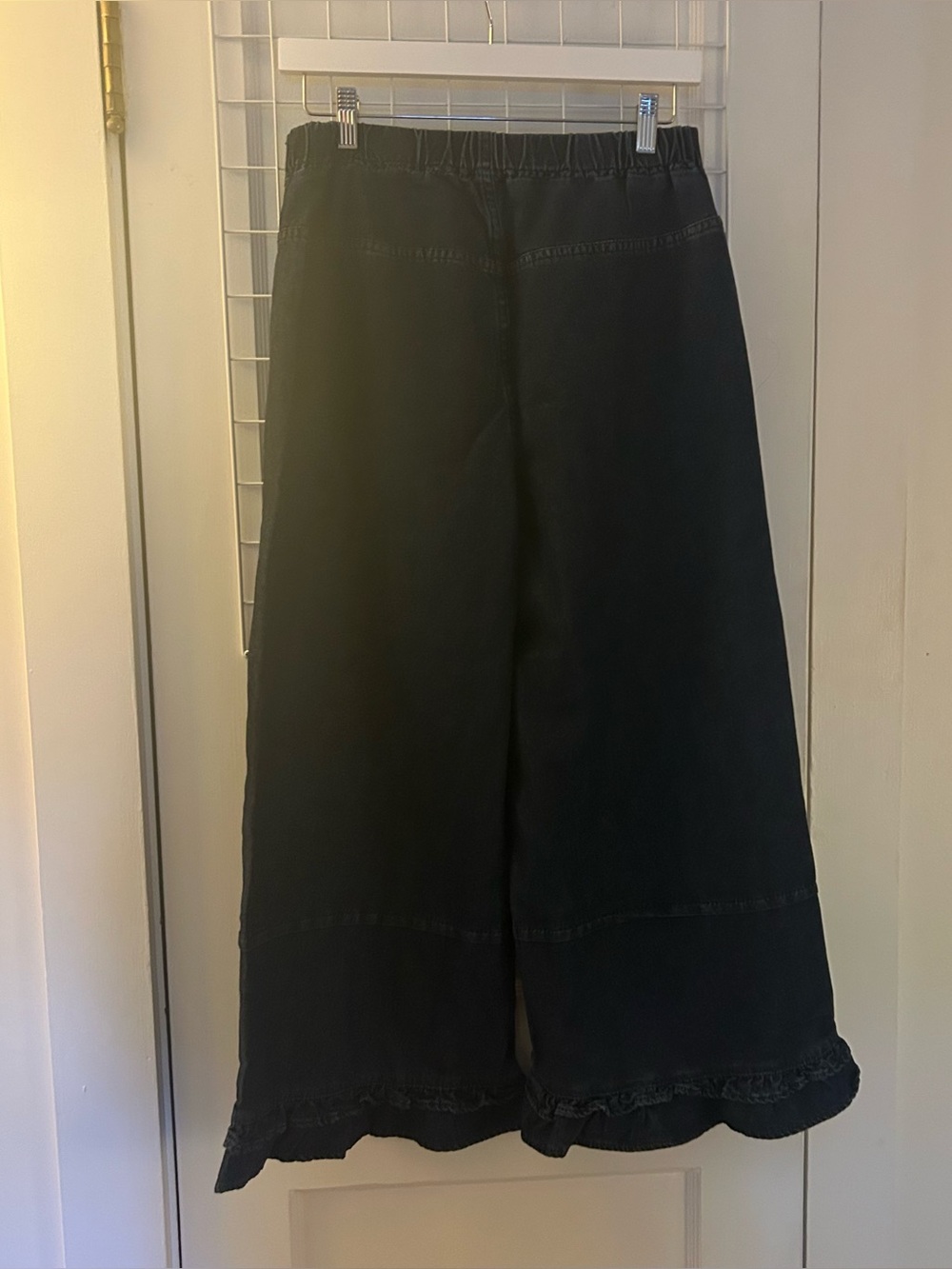 EVALESS Wide Leg Jeans 2026  Cotton 100% Mid-Rise Baggy Cute Ruffle Hem